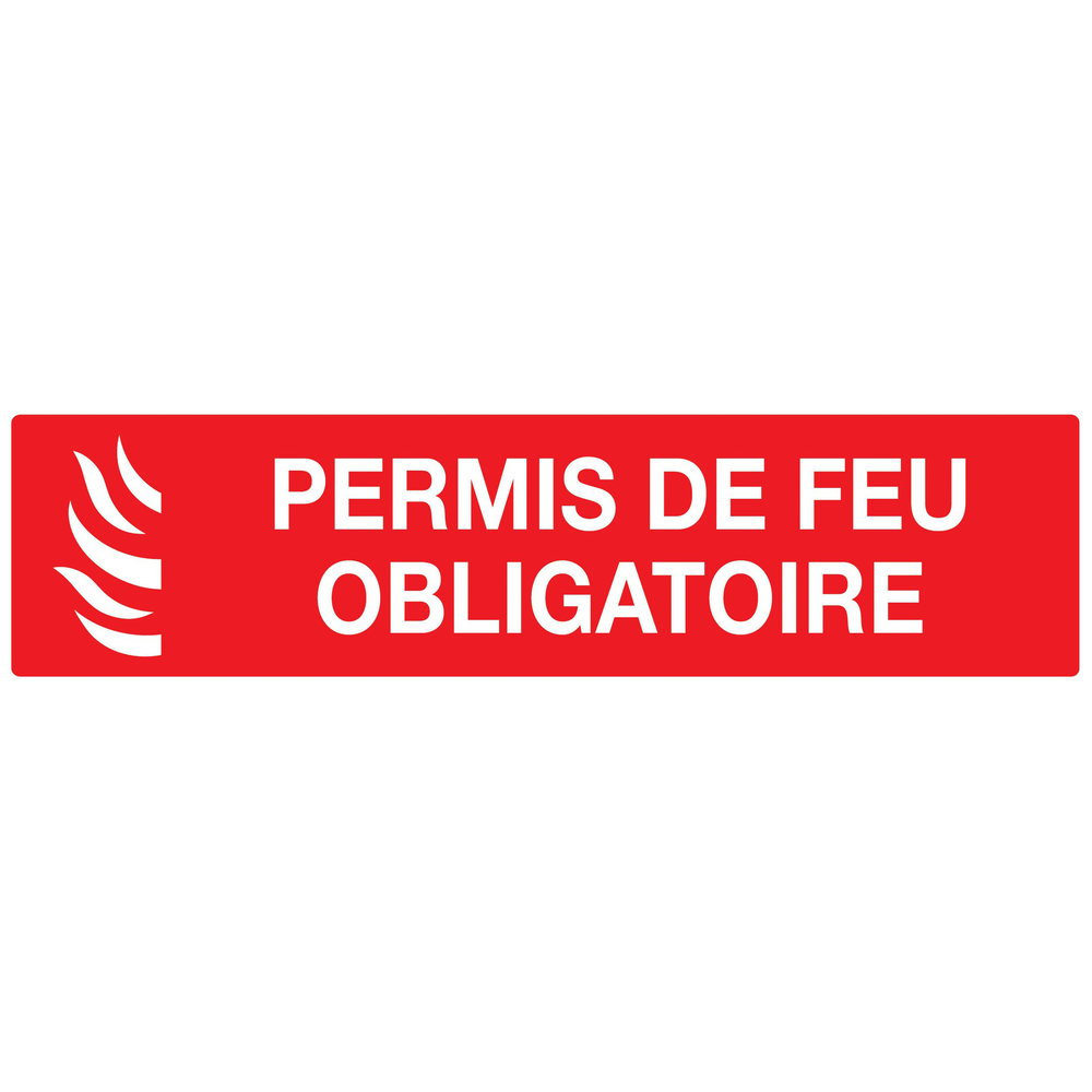 PANNEAU PERMIS DE FEU OBLIGATOIRE 200X52MM TALIAPLAST - 720119