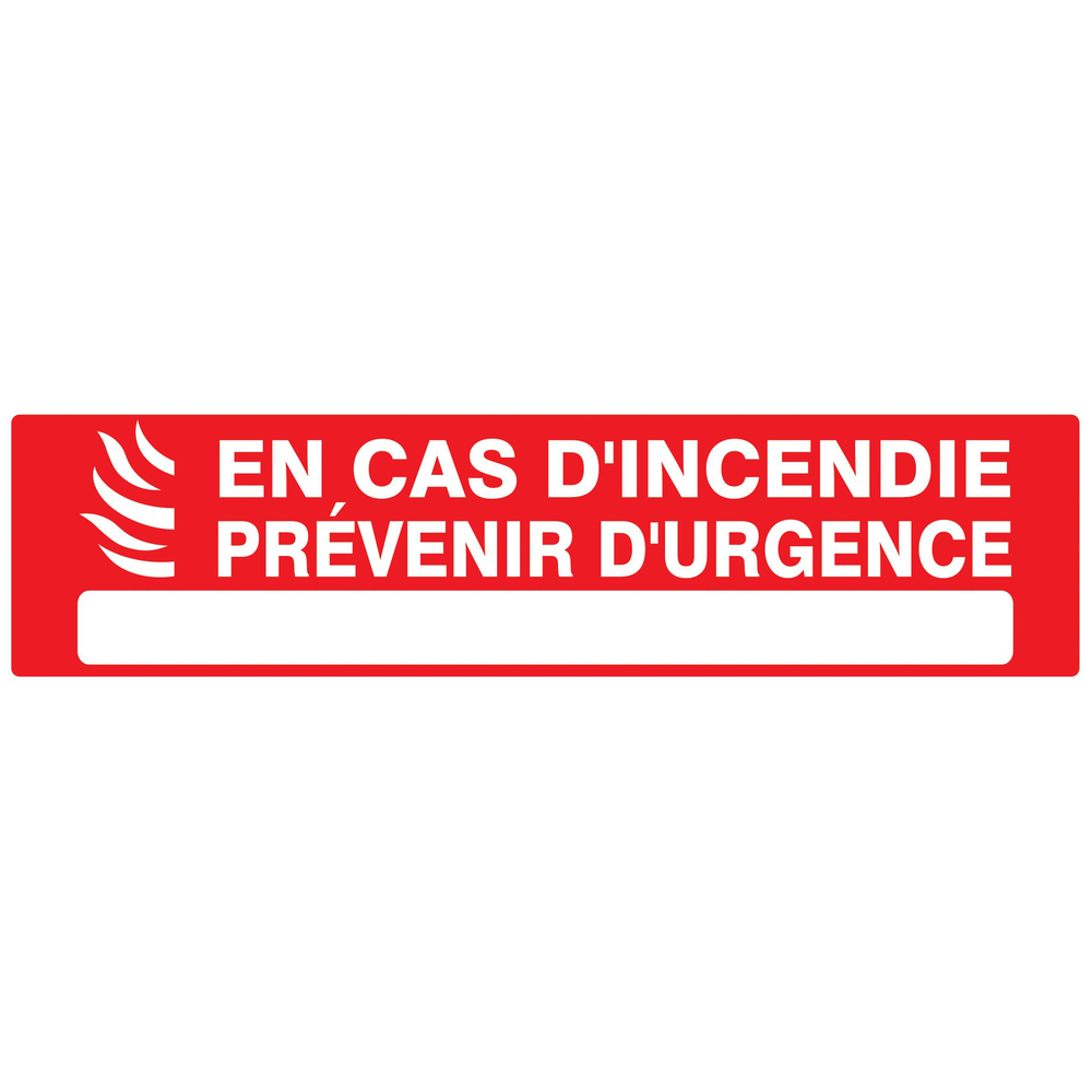 PANNEAU EN CAS D'INCENDIE PREVENIR D'URGENCE 200X52MM TALIAPLAST - 720122