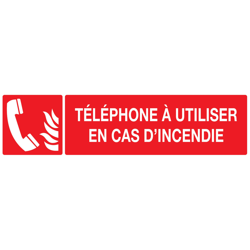 PANNEAU TELEPHONE A UTILISER EN CAS D'INCENDIE 200X52MM TALIAPLAST - 720126