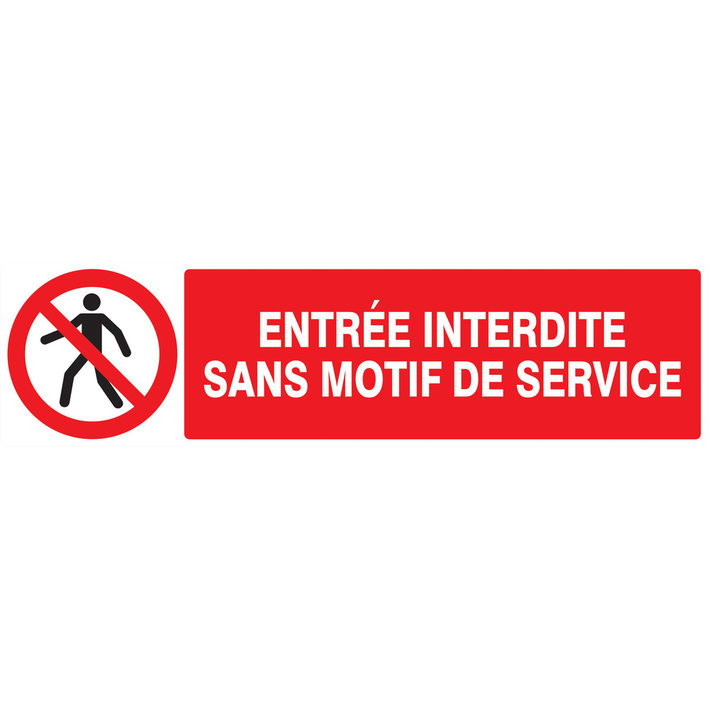 Panneau adhésif ENTREE INTERDITE SANS MOTIF DE SERVICE 200X52MM TALIAPLAST - 720206