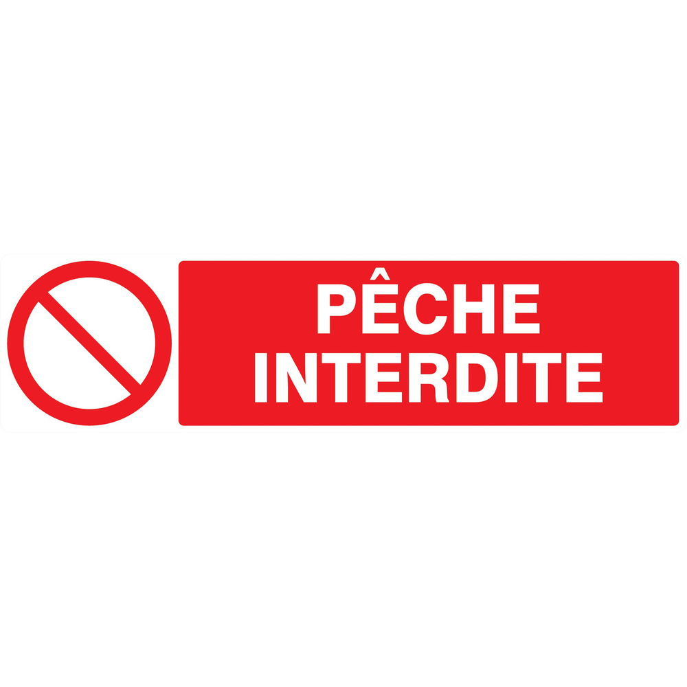 Panneau adhésif PECHE INTERDITE 200X52MM TALIAPLAST - 720215