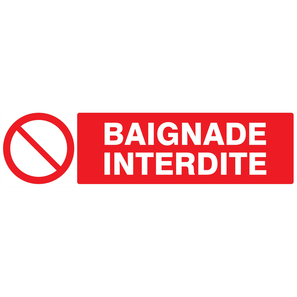 Panneau adhésif BAIGNADE INTERDITE 200X52MM TALIAPLAST - 720218