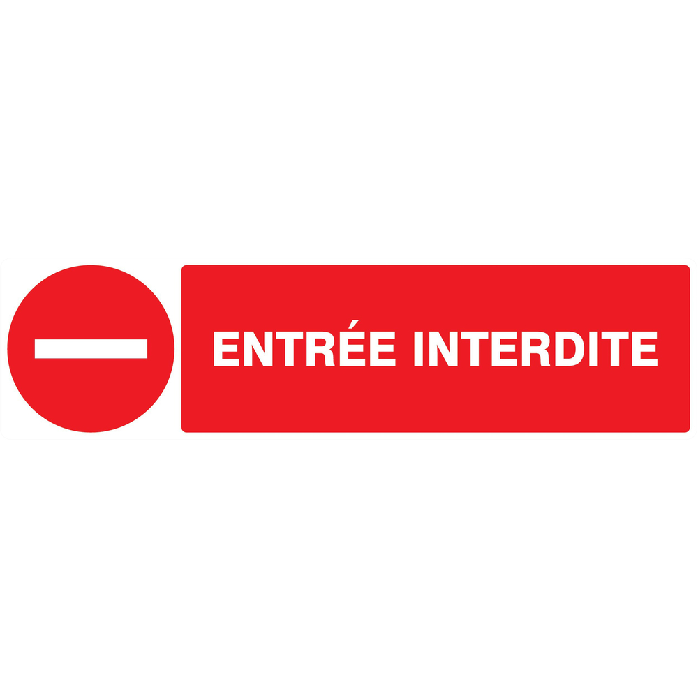 Panneau adhésif ENTREE INTERDITE 200X52MM TALIAPLAST - 720225