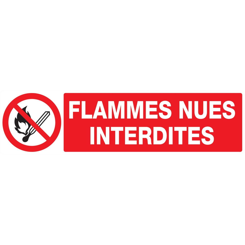 Panneau adhésif FLAMMES NUES INTERDITES 200X52MM TALIAPLAST - 720226