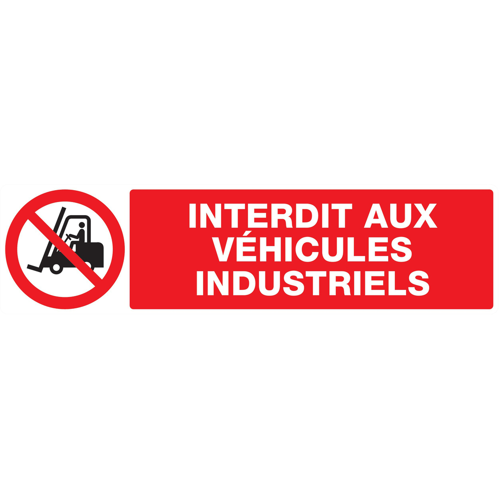 Panneau adhésif INTERDIT AUX VEHICULES INDUSTRIELS 200X52MM TALIAPLAST - 720228