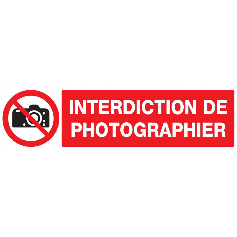 Panneau adhésif INTERDICTION DE PHOTOGRAPHIER 200X52MM TALIAPLAST - 720231