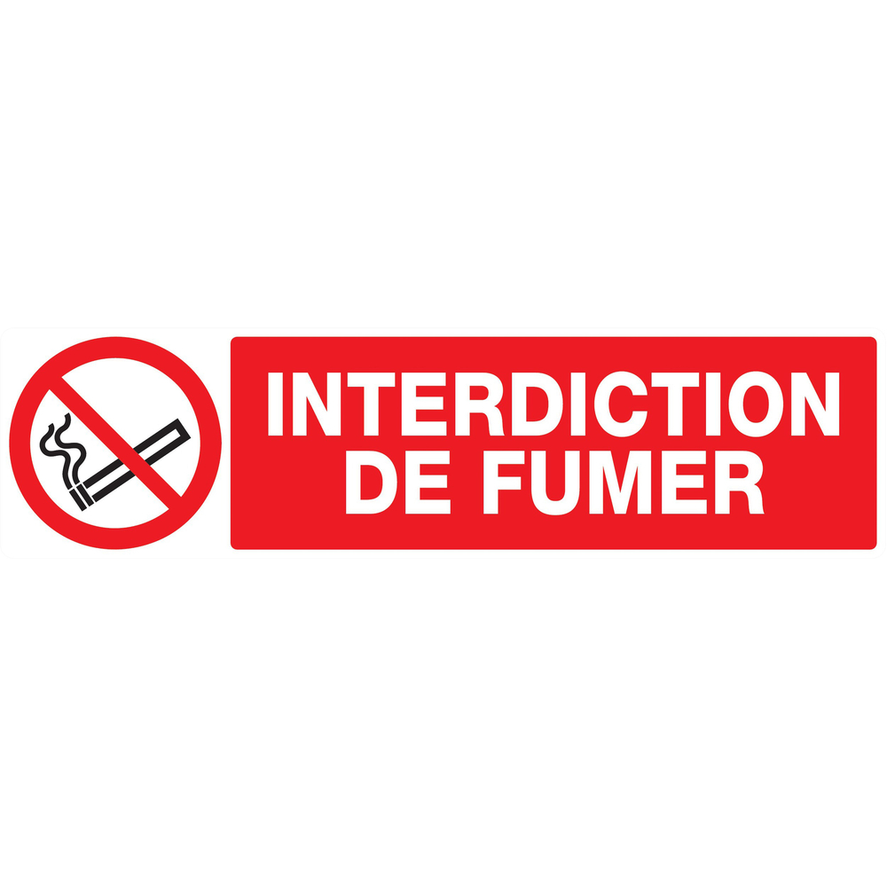 Panneau adhésif INTERDICTION DE FUMER 200X52MM TALIAPLAST - 720236