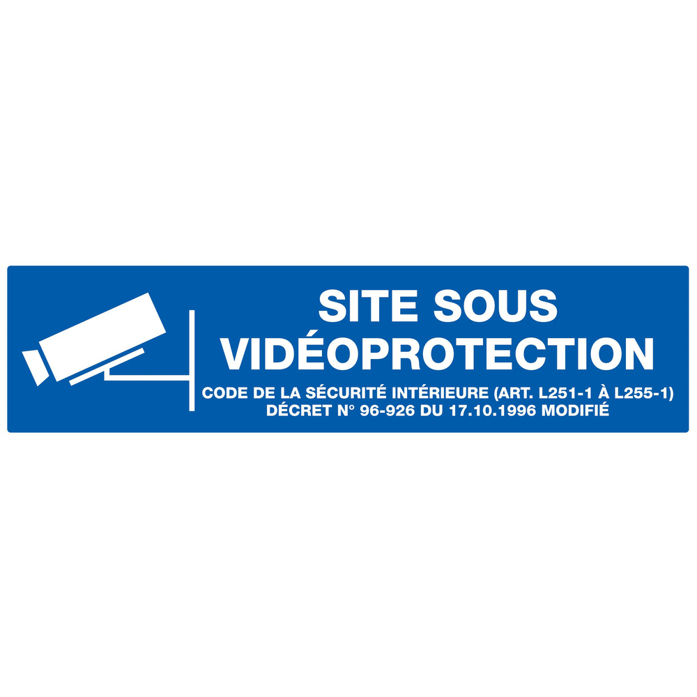 Panneau adhésif SITE SOUS VIDEOPROTECTION 200X52MM TALIAPLAST - 720237