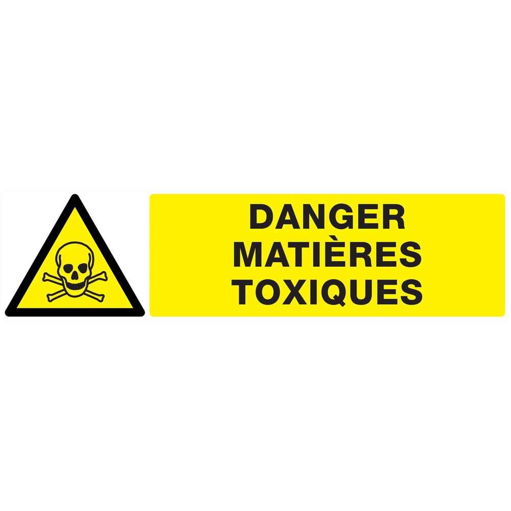Panneau adhésif DANGER, MATIERES TOXIQUES 200X52MM TALIAPLAST - 720301