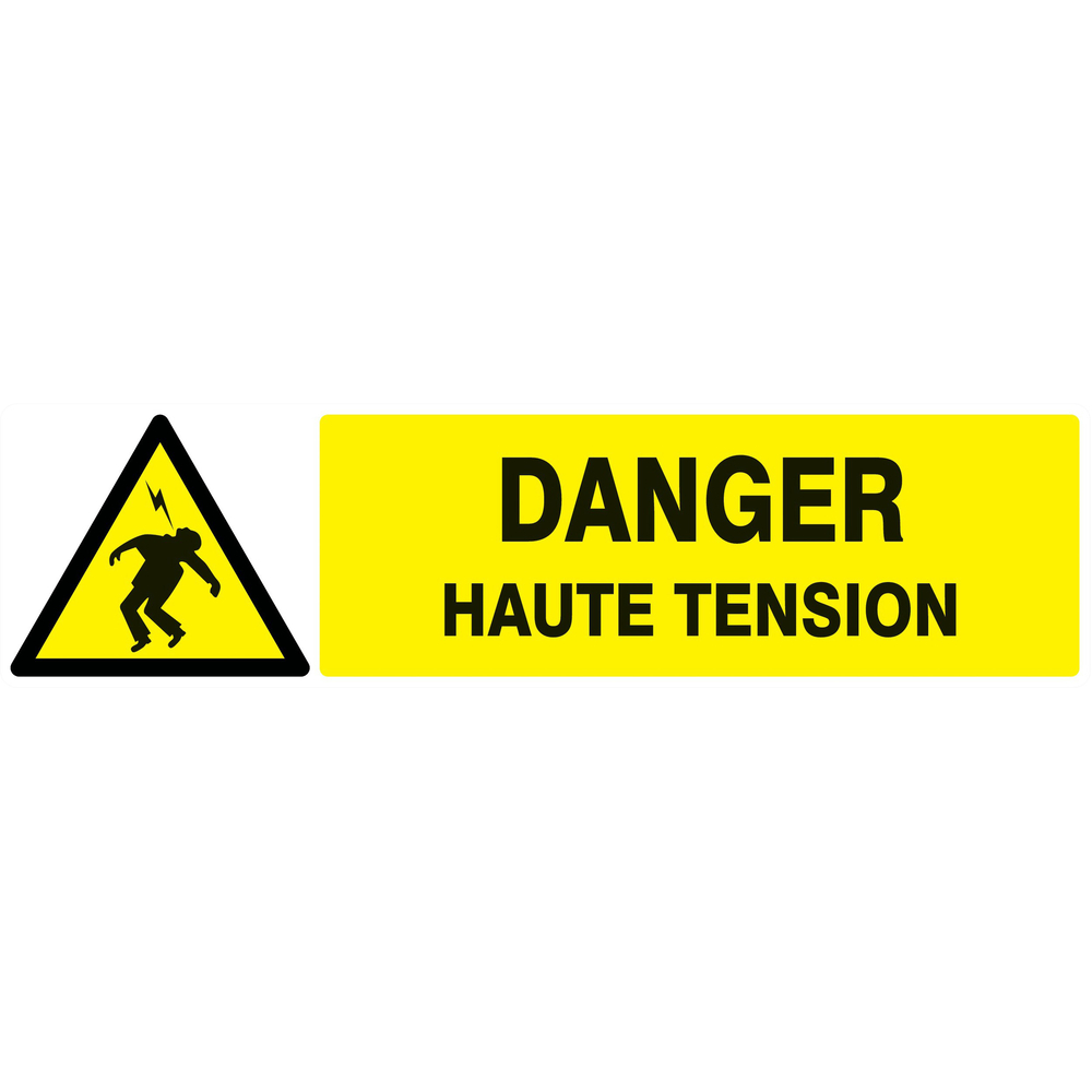 Panneau adhésif DANGER HAUTE TENSION 200X52MM TALIAPLAST - 720302
