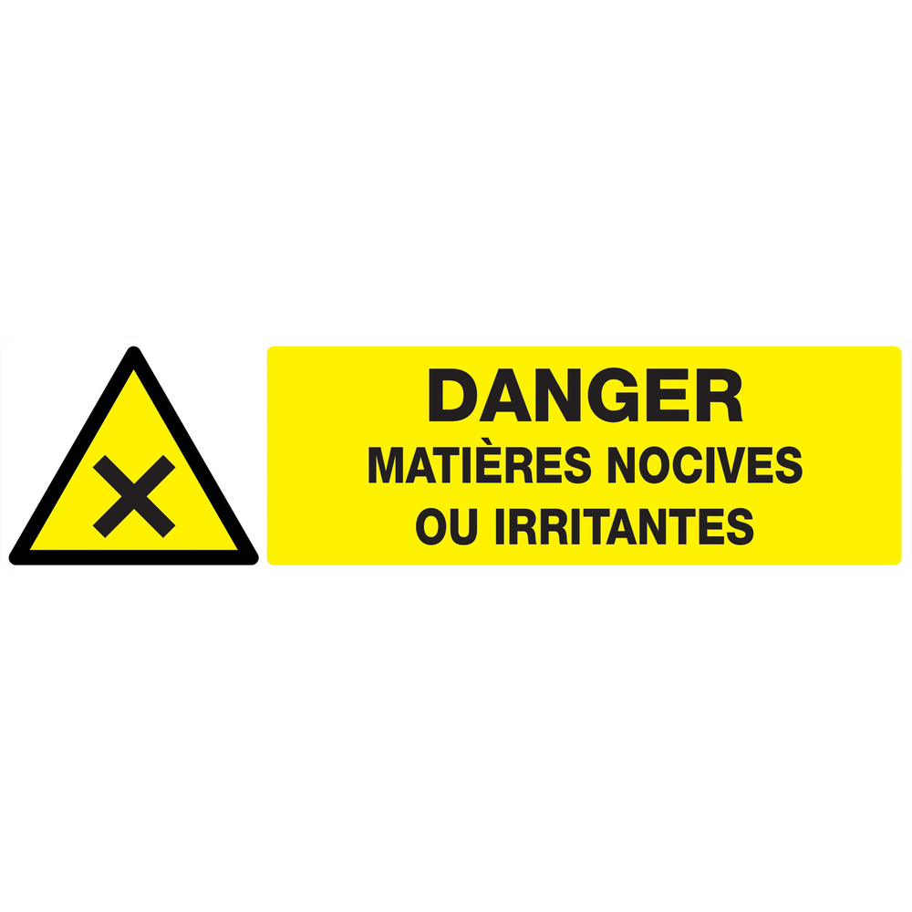 Panneau adhésif DANGER MATIERES NOCIVES OU IRRITANTES 200X52MM TALIAPLAST - 720306