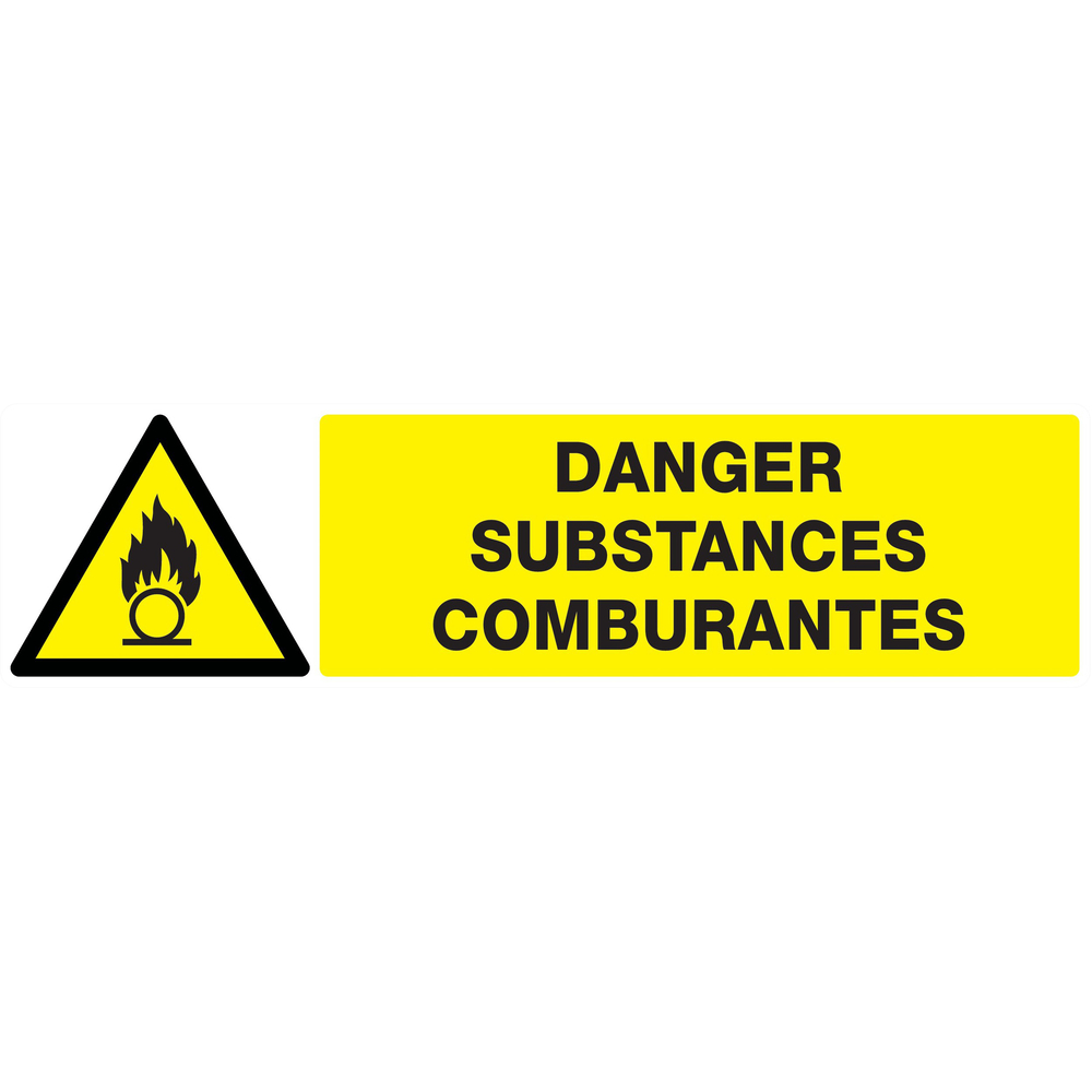 Panneau adhésif DANGER, SUBSTANCES COMBURANTES 200X52MM TALIAPLAST - 720313