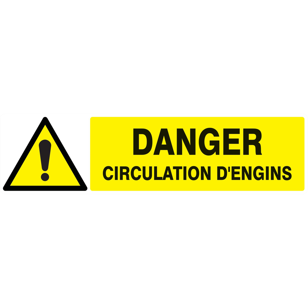 Panneau adhésif DANGER CIRCULATION D'ENGINS 200X52MM TALIAPLAST - 720324