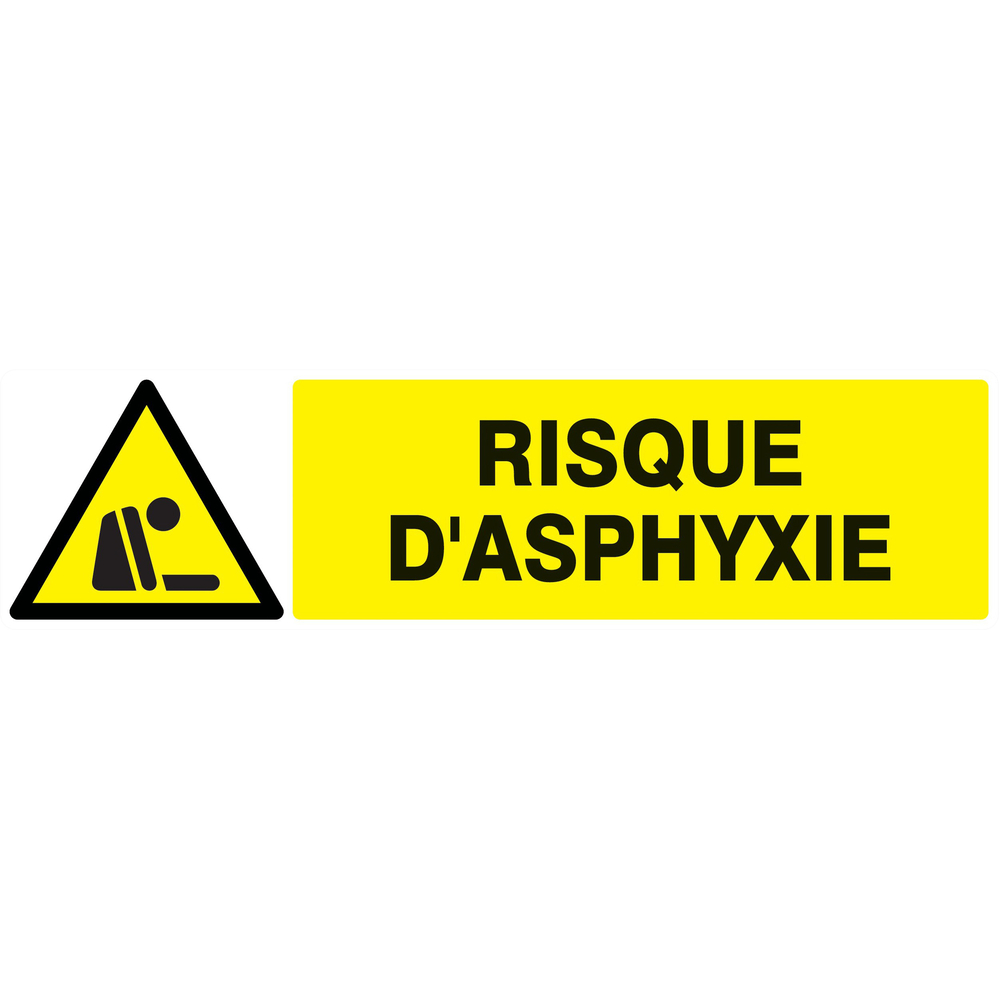 Panneau adhésif DANGER RISQUE D'ASPHYXIE 200X52MM TALIAPLAST - 720329