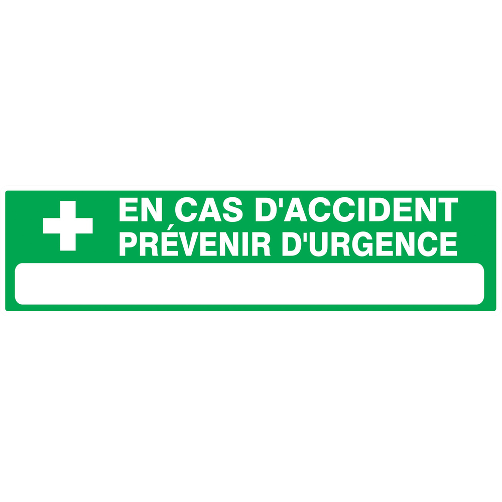 PANNEAU EN CAS D'ACCIDENT PREVENIR D'URGENCE 200X52MM TALIAPLAST - 720412