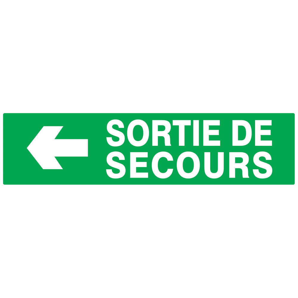 PANNEAU SORTIE DE SECOURS FLECHE A GAUCHE 200X52MM TALIAPLAST - 720414