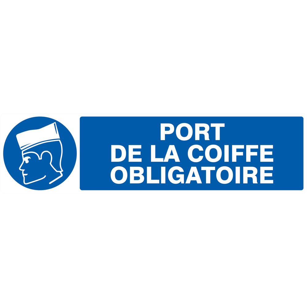 PANNEAU PORT DE LA COIFFE OBLIGATOIRE 200X52MM TALIAPLAST - 720502