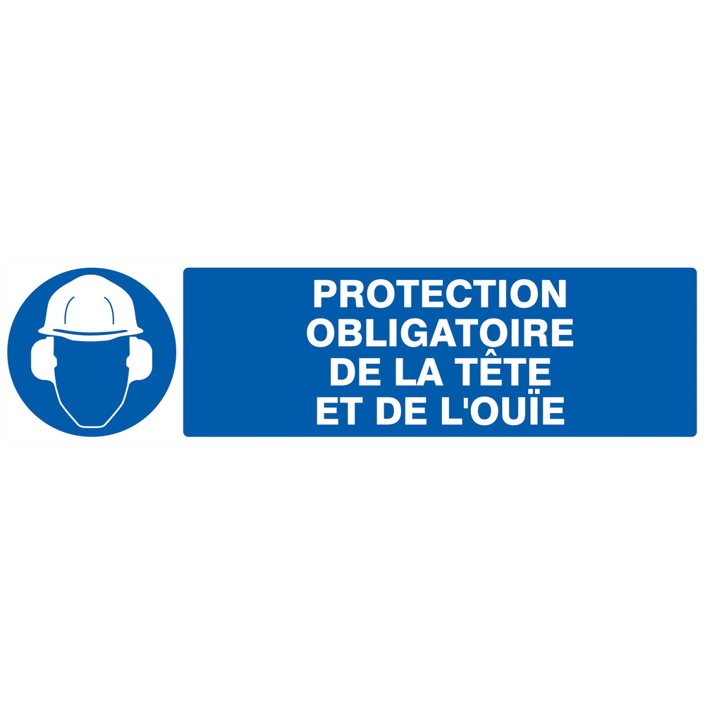 PANNEAU PROTECTION OBLIGATOIRE TETE ET OUIE 200X52MM TALIAPLAST - 720505