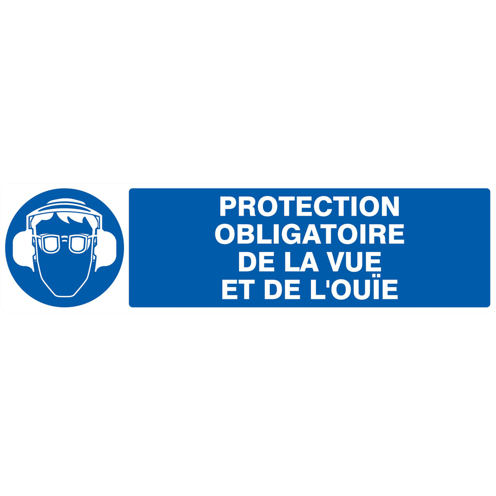 PANNEAU PROTECTION OBLIGATOIRE VUE/OUIE 200X52MM TALIAPLAST - 720508