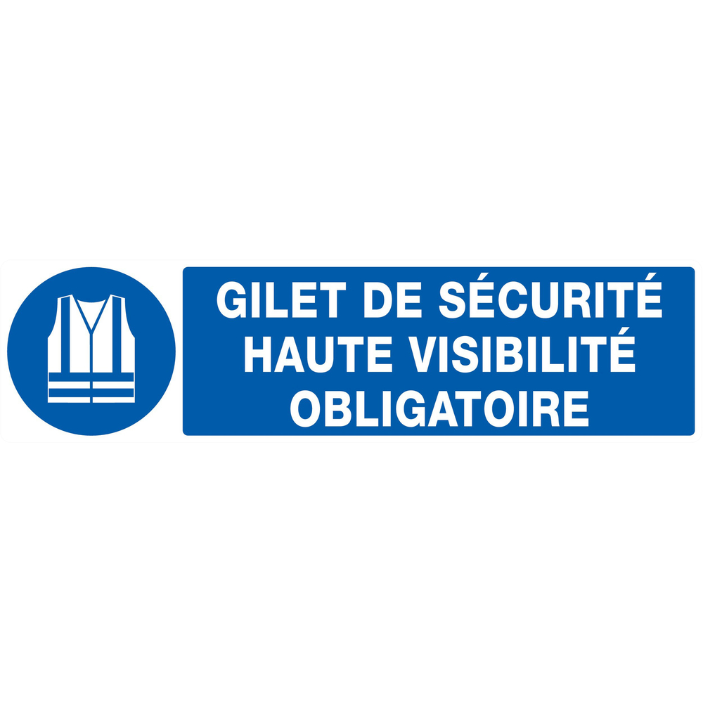 PANNEAU GILET DE SECURITE HAUTE VISIBILITE OBLIGAT. 200X52MM TALIAPLAST - 720513