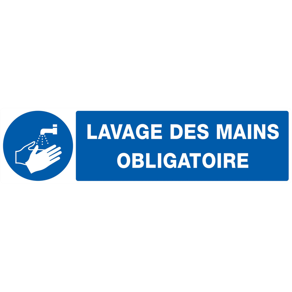 PANNEAU LAVAGE DES MAINS OBLIGATOIRE 200X52MM TALIAPLAST - 720520