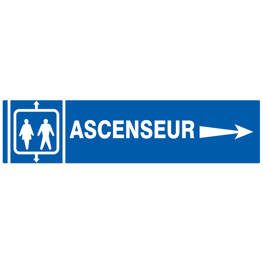 Panneau adhésif ASCENSEUR FLECHE A DROITE 200X52MM TALIAPLAST - 720602