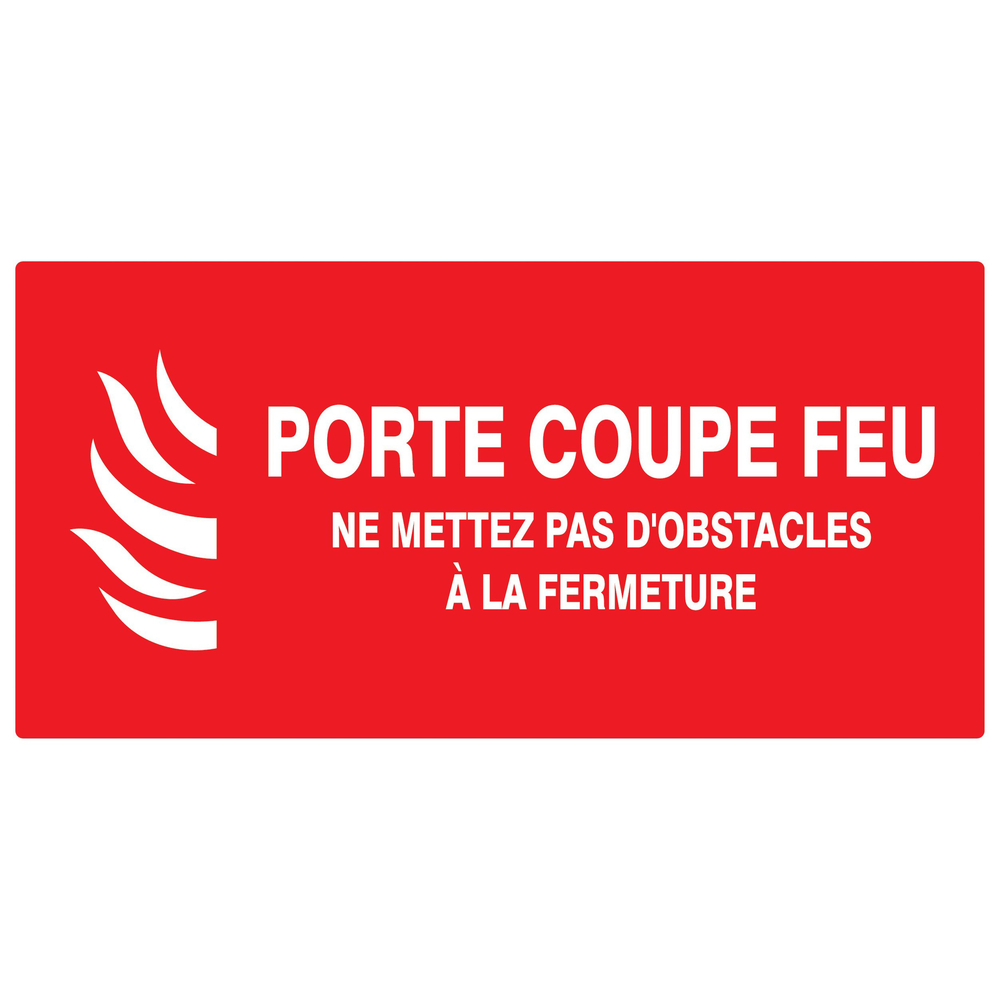 PANNEAU PORTE COUPE-FEU (+ TEXTE) 330X200MM TALIAPLAST - 721121