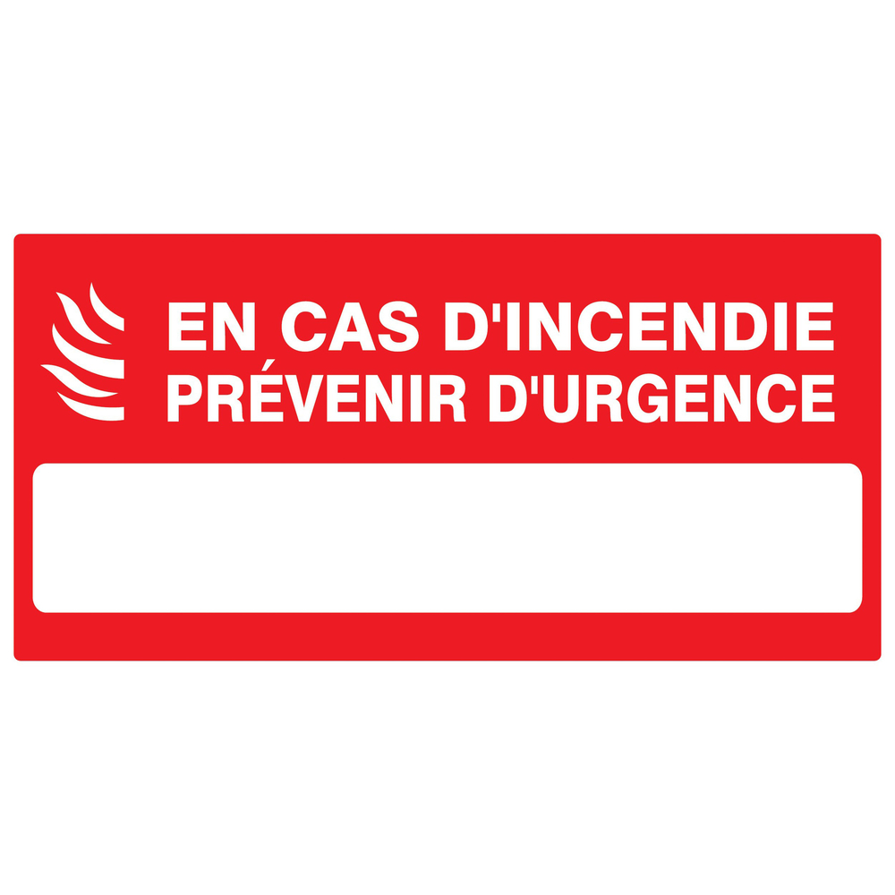 PANNEAU EN CAS D'INCENDIE PREVENIR D'URGENCE 330X200MM TALIAPLAST - 721122