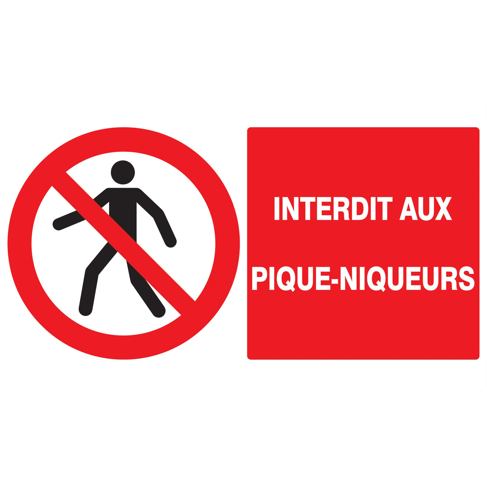 Panneau adhésif INTERDIT AUX PIQUE-NIQUEURS 330X200MM TALIAPLAST - 721207