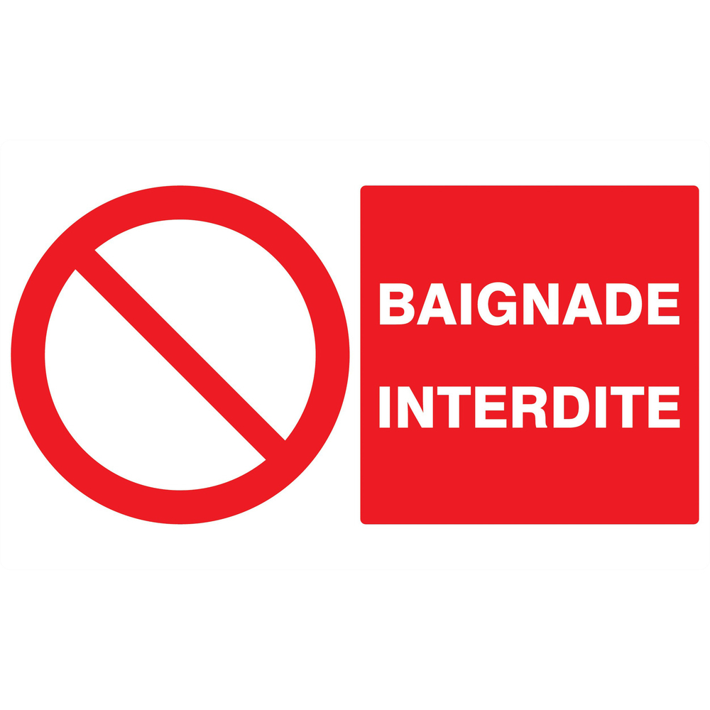 Panneau adhésif BAIGNADE INTERDITE 330X200MM TALIAPLAST - 721218