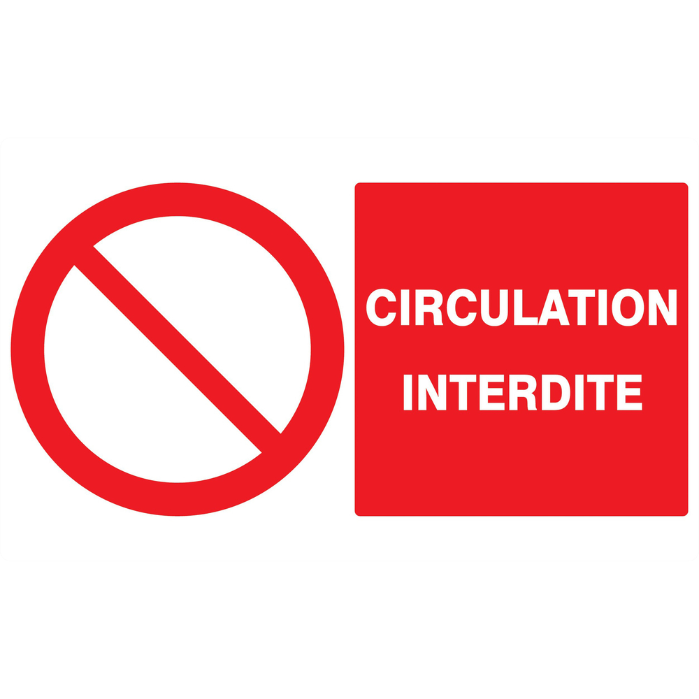 Panneau adhésif CIRCULATION INTERDITE 330X200MM TALIAPLAST - 721220