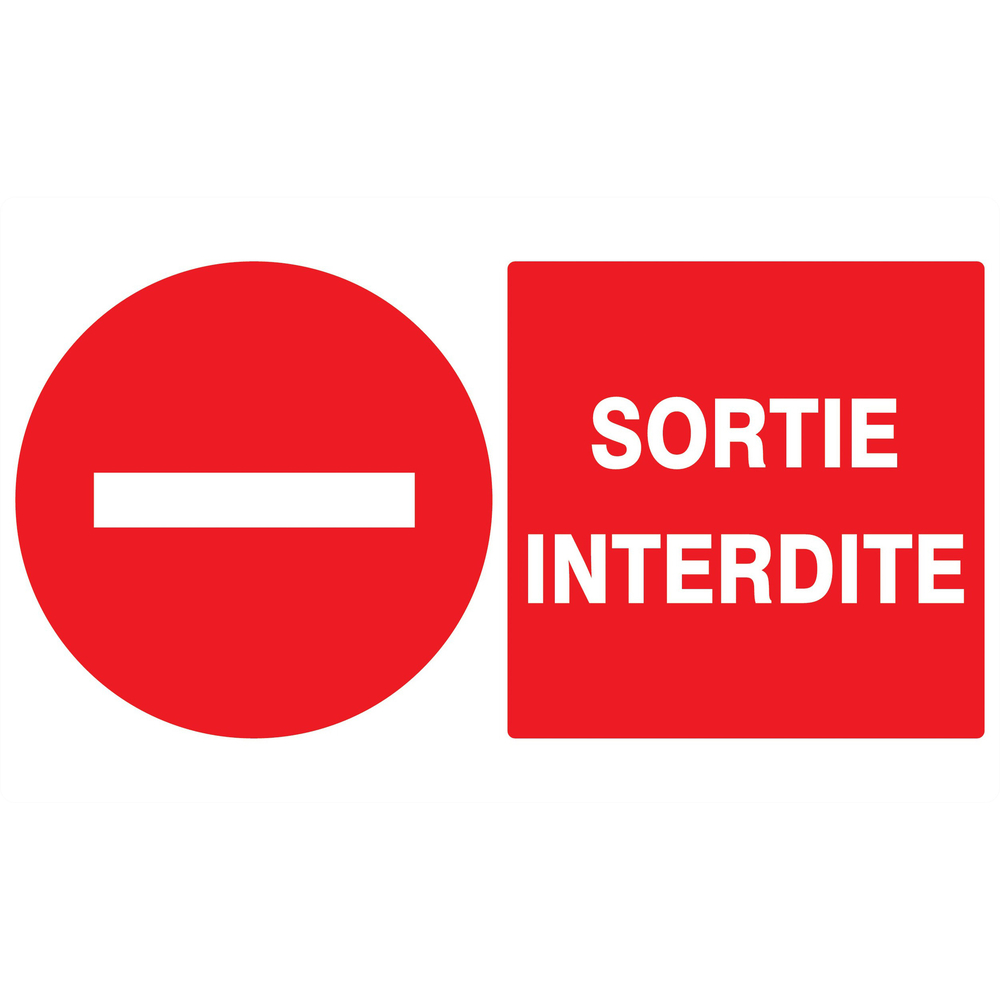 Panneau adhésif SORTIE INTERDITE 330X200MM TALIAPLAST - 721224
