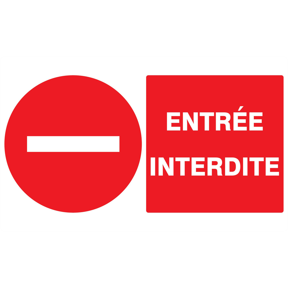 Panneau adhésif ENTREE INTERDITE 330X200MM TALIAPLAST - 721225
