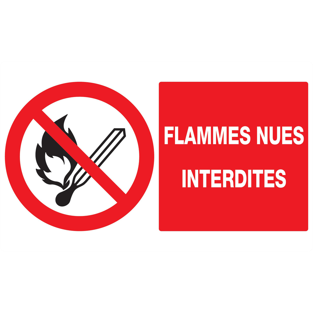 Panneau adhésif FLAMMES NUES INTERDITES 330X200MM TALIAPLAST - 721226