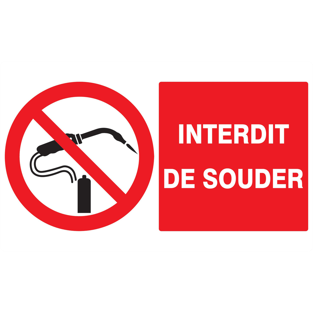 Panneau adhésif INTERDIT DE SOUDER 330X200MM TALIAPLAST - 721232