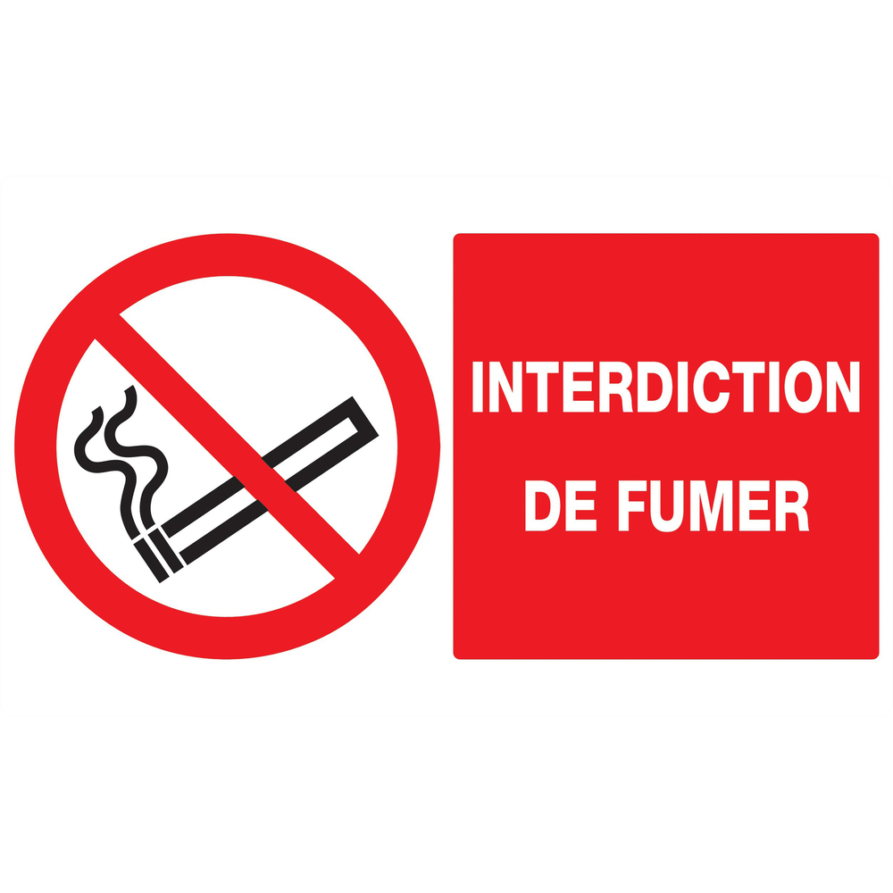 Panneau adhésif INTERDICTION DE FUMER 330X200MM TALIAPLAST - 721236