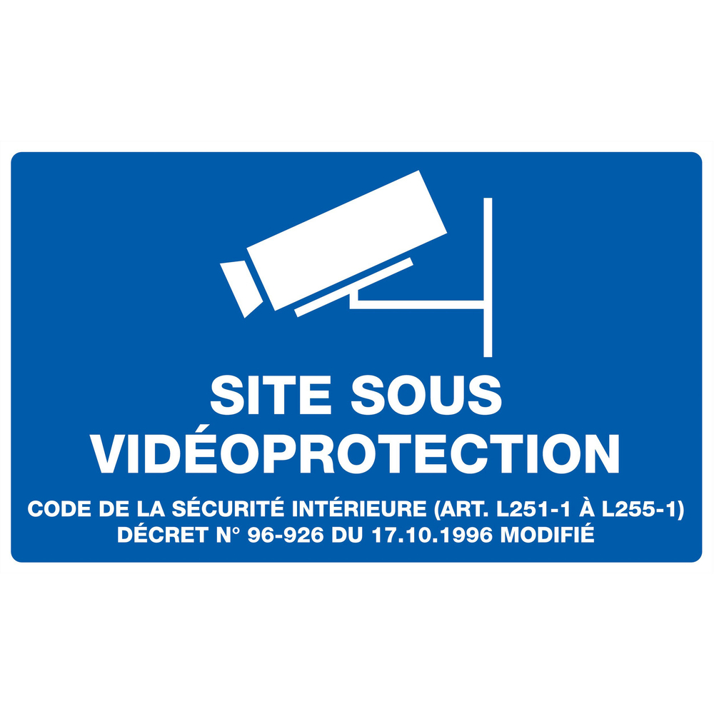 Panneau adhésif SITE SOUS VIDEOPROTECTION 330X200MM TALIAPLAST - 721239