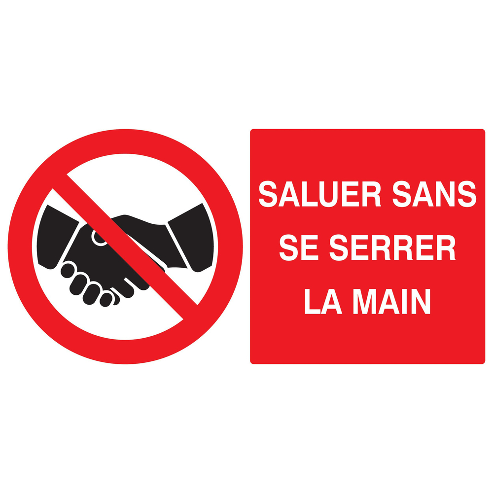 Panneau d'interdiction 330X200 ADHESIF Interdit de se serrer la main 330x200mm TALIAPLAST - 721241
