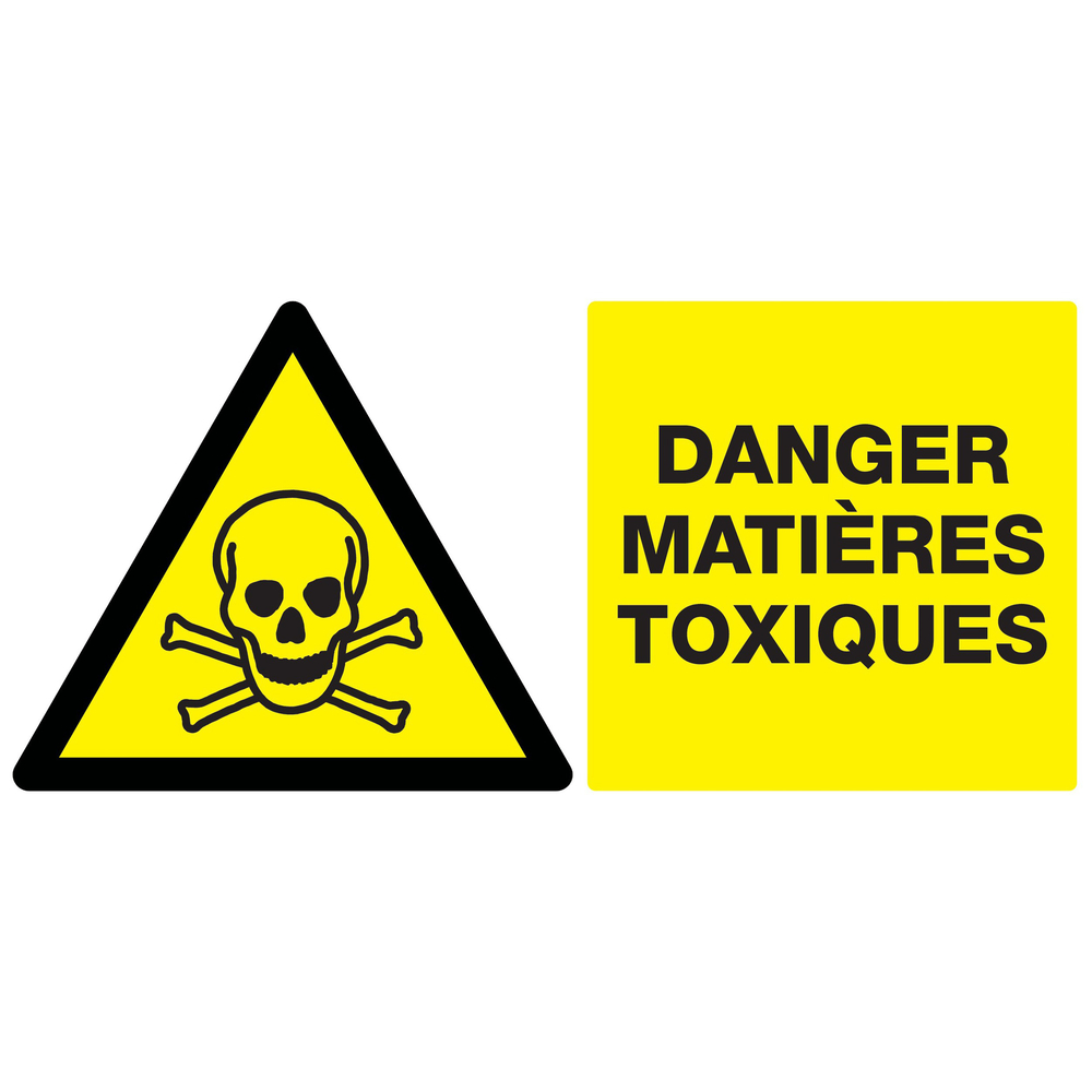Panneau adhésif DANGER, MATIERES TOXIQUES 330X200MM TALIAPLAST - 721301