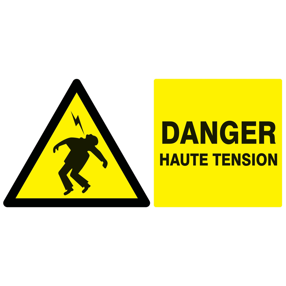 Panneau adhésif DANGER HAUTE TENSION 330X200MM TALIAPLAST - 721302