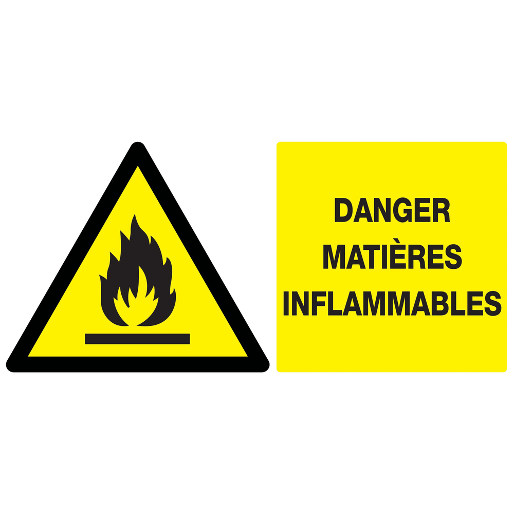 Panneau adhésif DANGER, MATIERES INFLAMMABLES 330X200MM TALIAPLAST - 721303