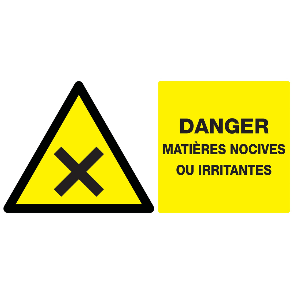 Panneau adhésif DANGER MATIERES NOCIVES OU IRRITANTES 330X200MM TALIAPLAST - 721306