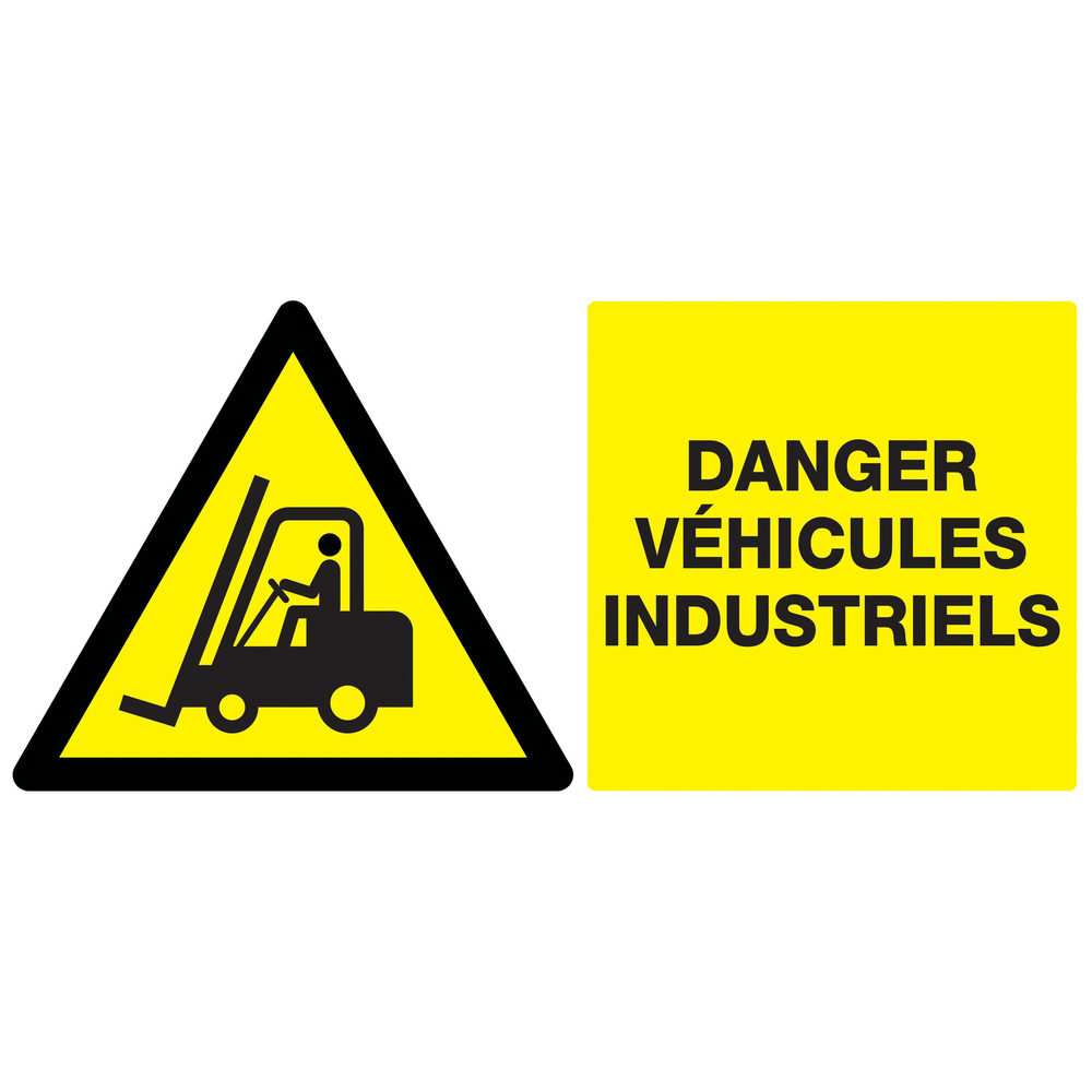 Panneau adhésif DANGER VEHICULES INDUSTRIELS 330X200MM TALIAPLAST - 721310