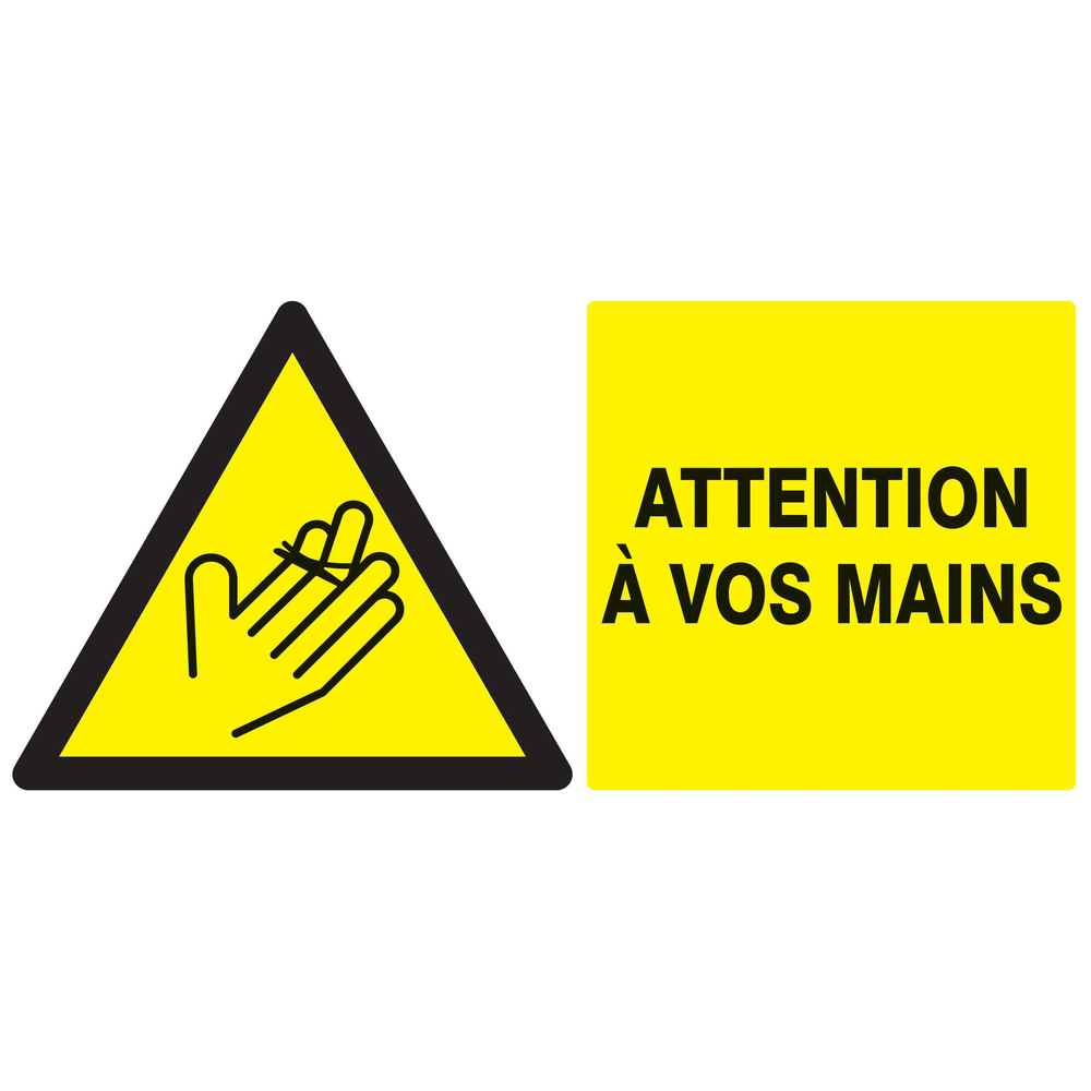 Panneau adhésif DANGER, ATTENTION A VOS MAINS 330X200MM TALIAPLAST - 721311