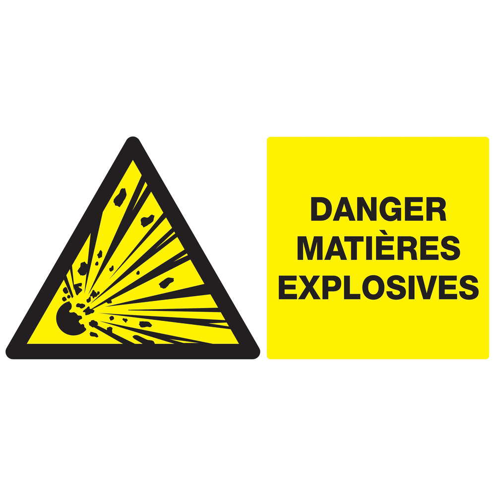 Panneau adhésif DANGER, MATIERES EXPLOSIVES 330X200MM TALIAPLAST - 721312