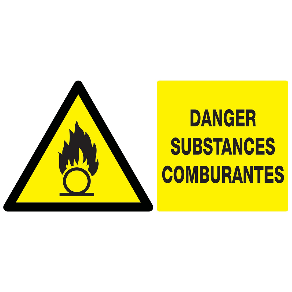 Panneau adhésif DANGER, SUBSTANCES COMBURANTES 330X200MM TALIAPLAST - 721313