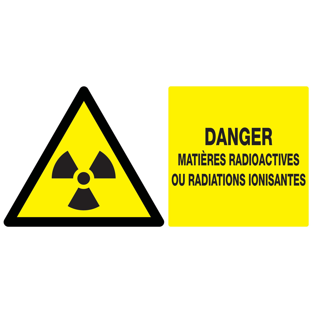 Panneau adhésif DANGER MATIERES RADIOACTIVES//RAD° IONISANTES 330X200mm TALIAPLAST - 721314