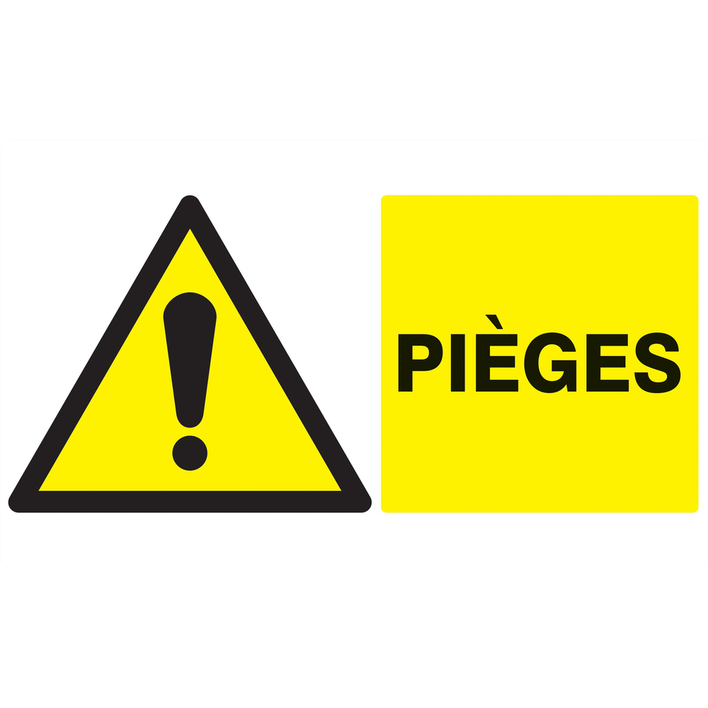 Panneau adhésif DANGER PIEGES 330X200MM TALIAPLAST - 721321