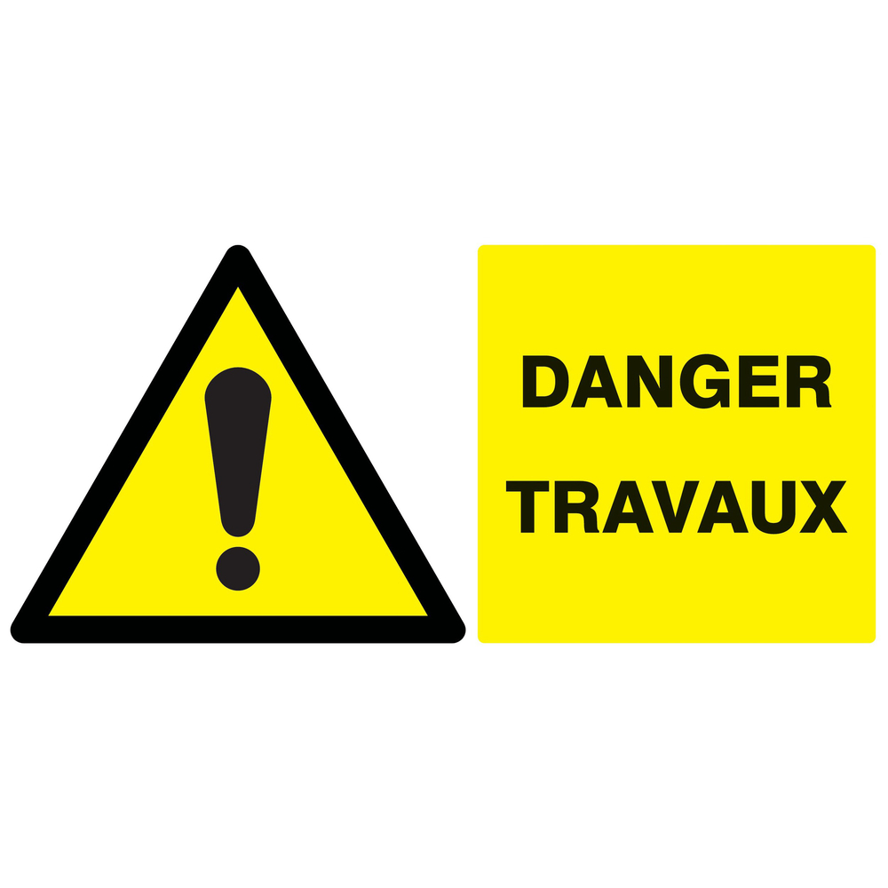 Panneau adhésif DANGER TRAVAUX 330X200MM TALIAPLAST - 721322