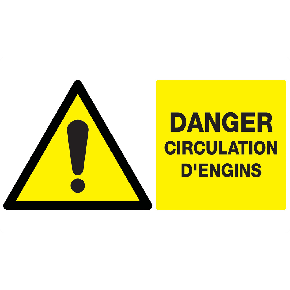 Panneau adhésif DANGER CIRCULATION D'ENGINS 330X200MM TALIAPLAST - 721324